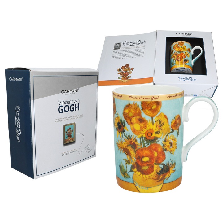 Cana decorativă CARMANI Vincent Van Gogh Floarea Soarelui 380 ml