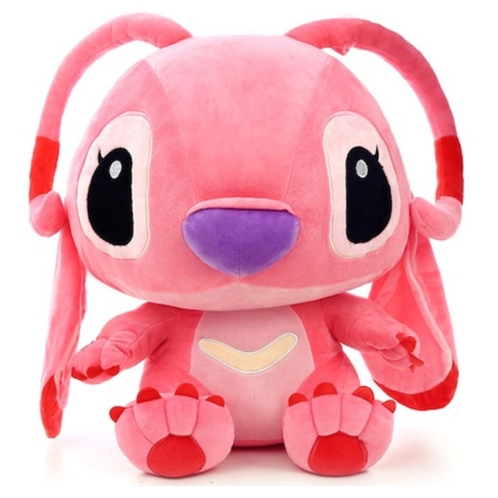 Jucarie de Plus Tip Stitch, Model Angel, Roz, 35 cm