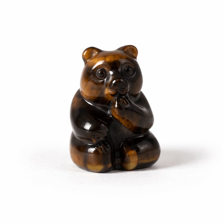 CraftMystic Tigrisszem Medve Figura, 3x2cm, védelem és stabilitás szimbóluma