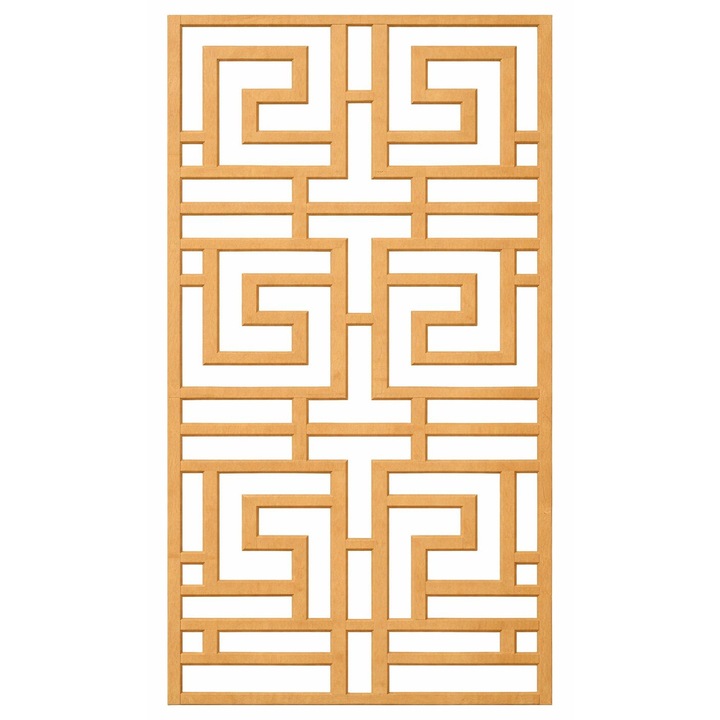 Panou decorativ interior din MDF – model geometric labirint, finisaj lemn natur, 180x100 cm – decor modern perete / separator