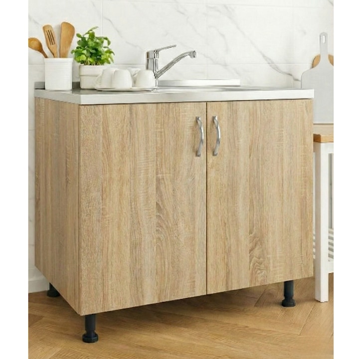 Masca bucatarie, Stejar Sonoma, 18mm, 87x50x80cm