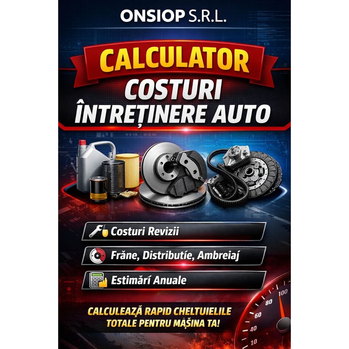 Calculator Costuri Intretinere Auto, Auto, Estimare Cheltuieli Anuale, Format Excel