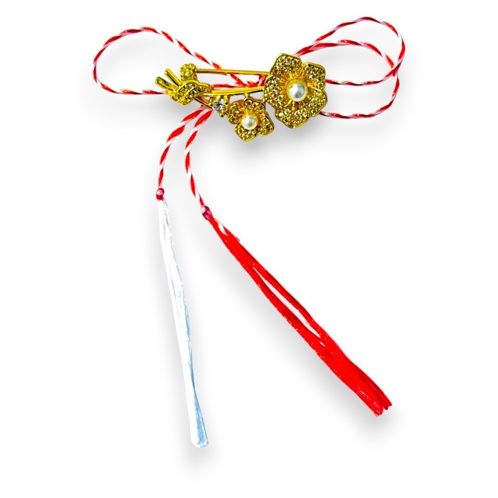 Martisor Brosa Placata cu Aur 24K, Model 10