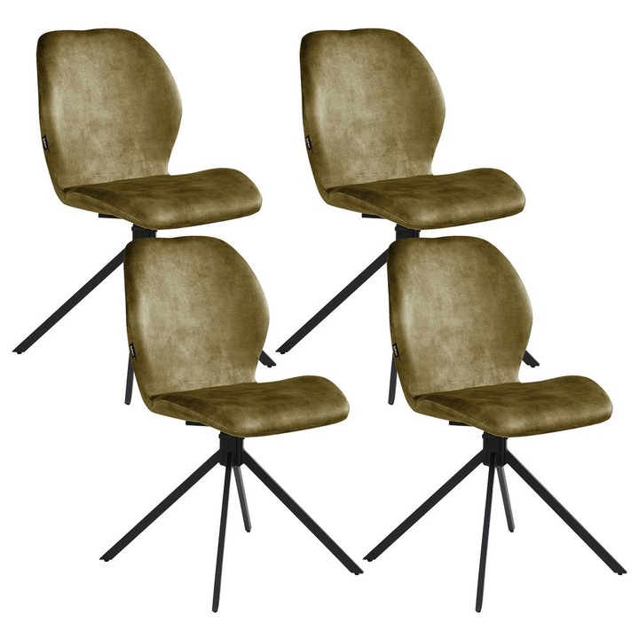 Étkezőszék négydarabos szettben Morrison Bársony Zöld