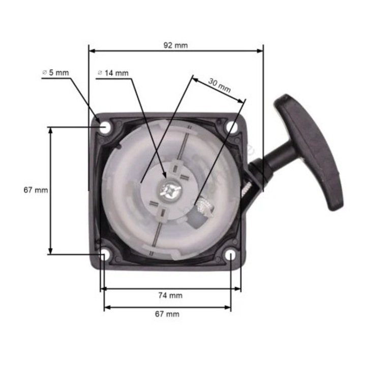 Demaror motocoasa, pentru motoare chinezesti tip BC CG CYG, 32x43cm