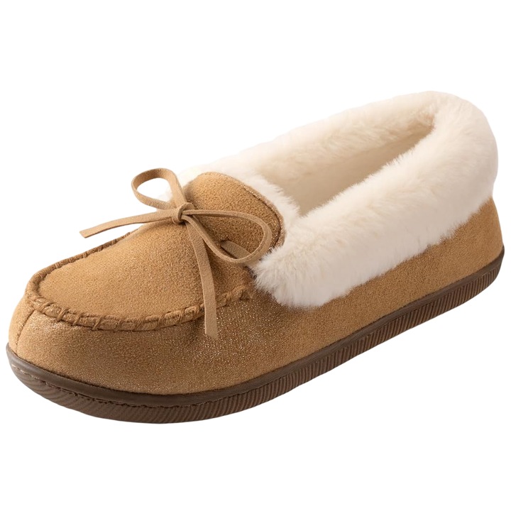 Mocasini de iarna pentru femei, RockDove, antiderapant, maro, 40 EU