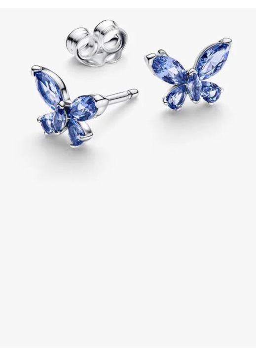 Cercei Pandora tip Fluture Cristal albastru - Argint 925