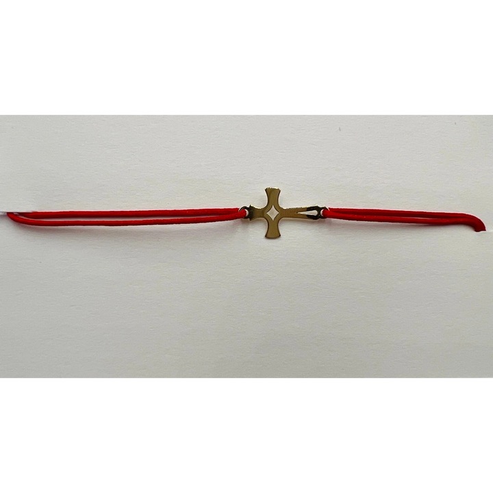 Bratara cu snur si cruce romb din aur 585 14k, BRSN116