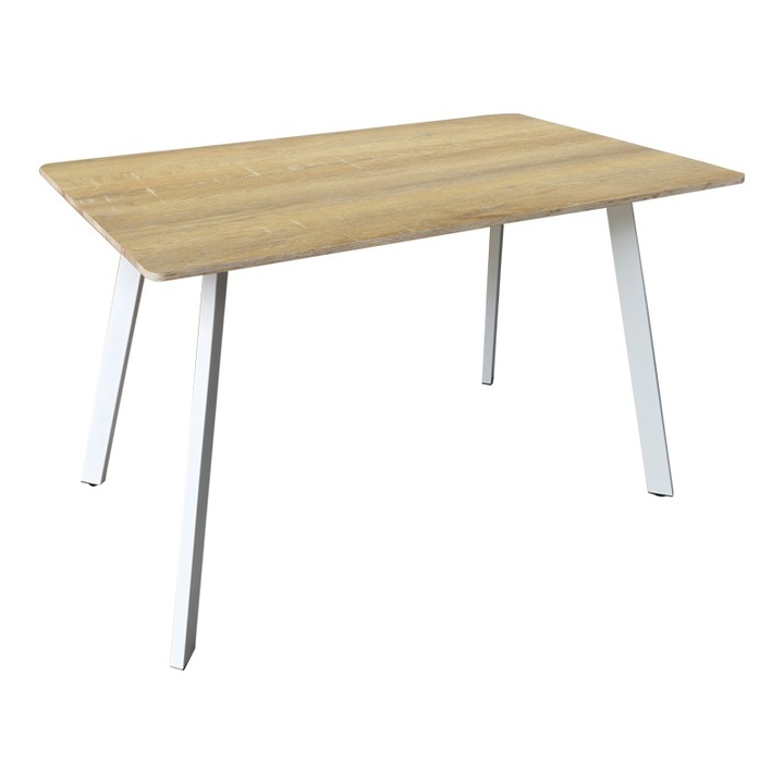 Маса Squaro, сонома/бял, 120x70x75 см