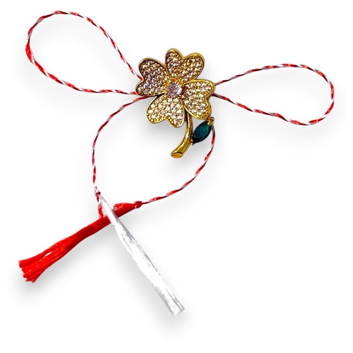 Martisor Brosa Placata cu Aur 24K, Model 1