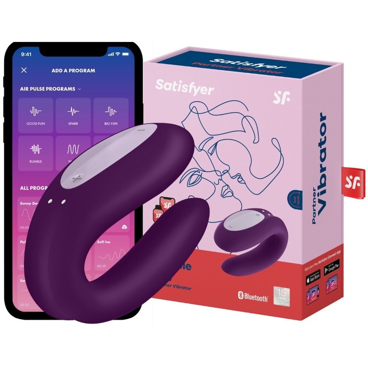 Вибратор с двойна стимулация Satisfyer Double Joy, виолетов