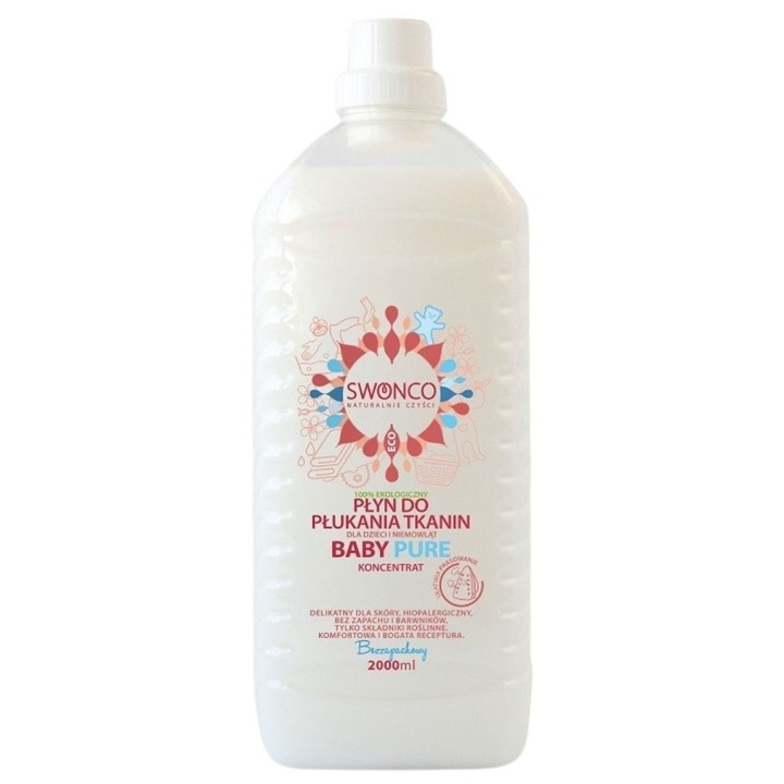 Detergent haine Swonco Fabric Softener Baby Pure, fara parfum - 2000 ml