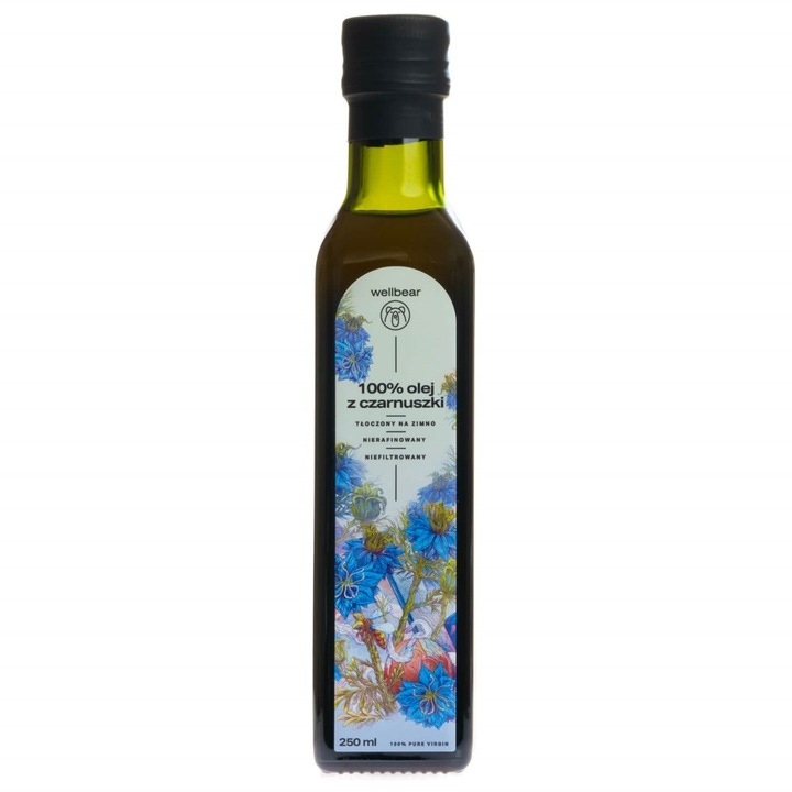 Ulei de chimen negru Wellbear presat la rece, 250 ml, 100% natural, nerafinat