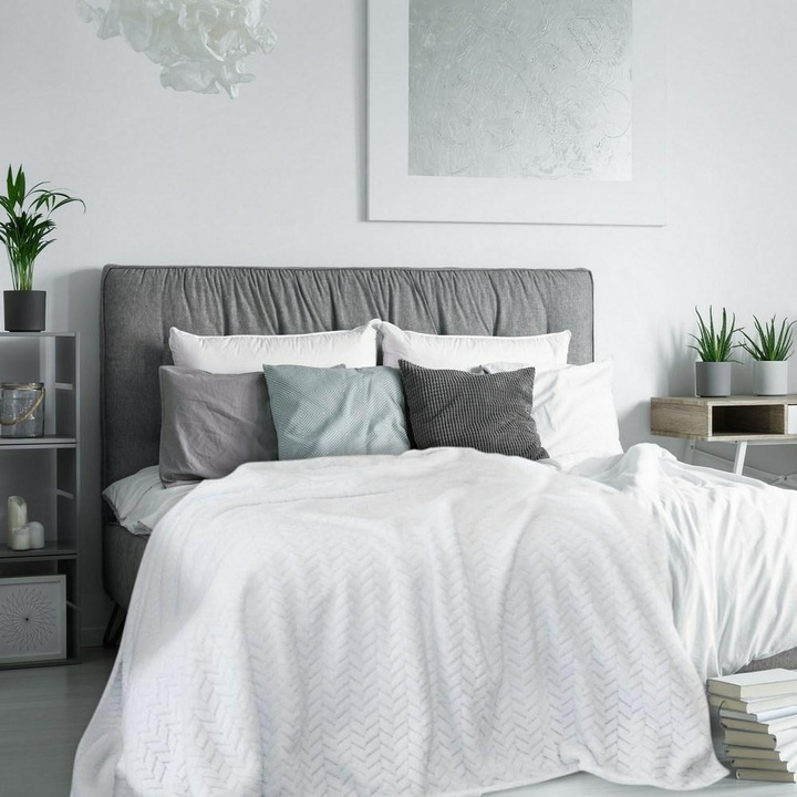 Одеяло от микрофибър, Дизайн 91, Синди, кремаво, 70x160см