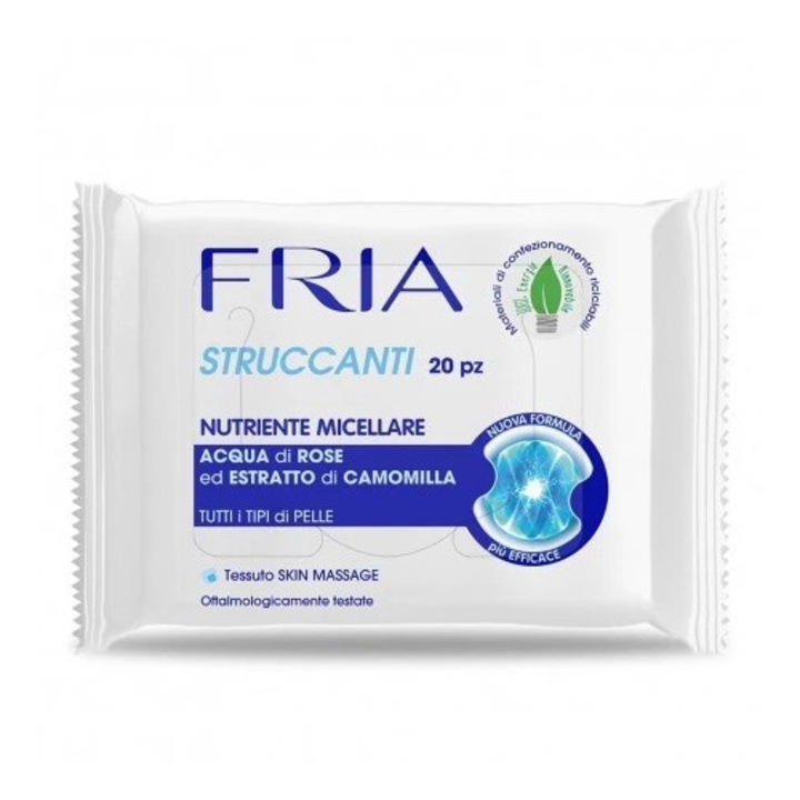 Fria sminklemosó kendő, nedves, 20 db, minden bőrtípusra, kíméletes