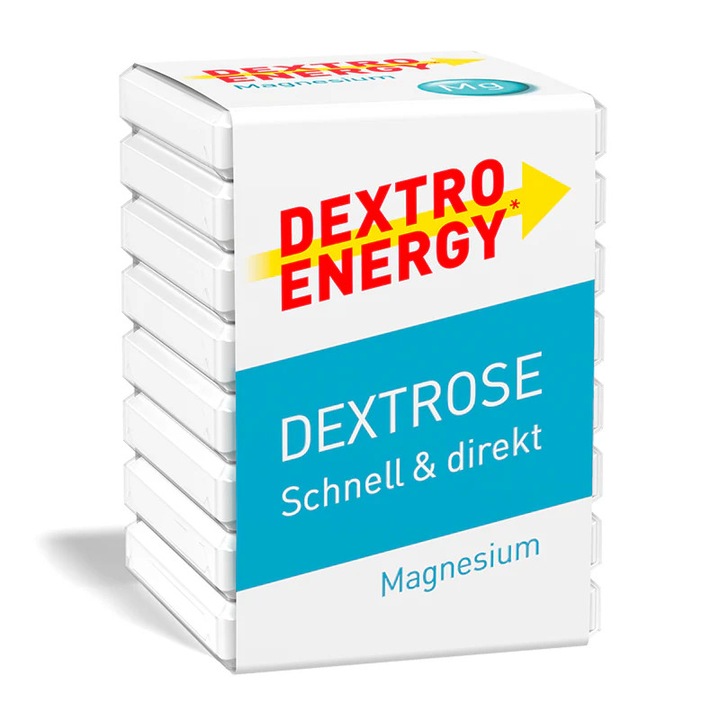 Cuburi de glucoză DEXTRO ENERGY cu magneziu, 47g, energie rapidă, reducerea oboselii