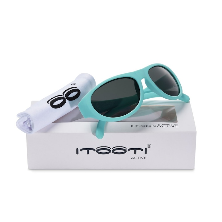 ITOOTI ACTIVE M gyerek napszemüveg, seledin, 3-7 év, zöld lencsék, mikroszálas tasakkal