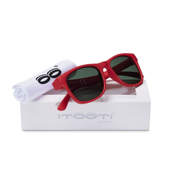 Gyermek napszemüveg, ITOOTI, CLASSIC L (7+), piros, nagyméretű