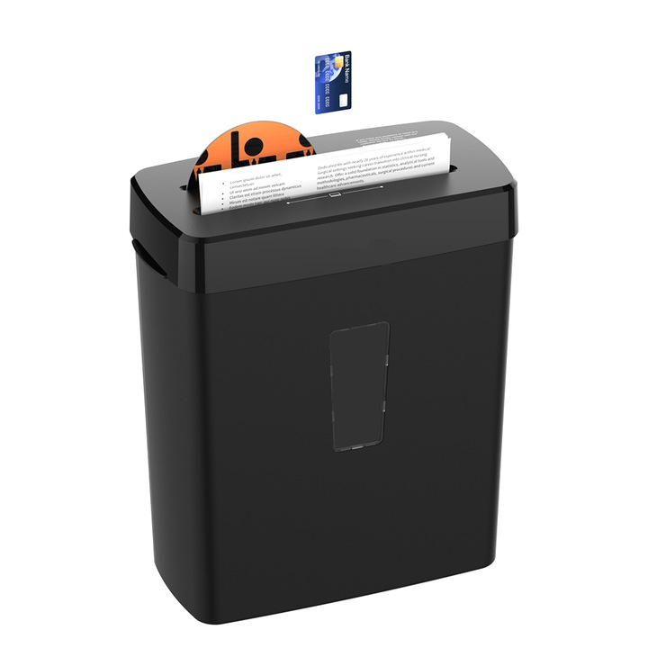 Distrugator documente, Aiorber, capacitate de taiere 10 coli, taiere CD-uri/carduri, negru, compact