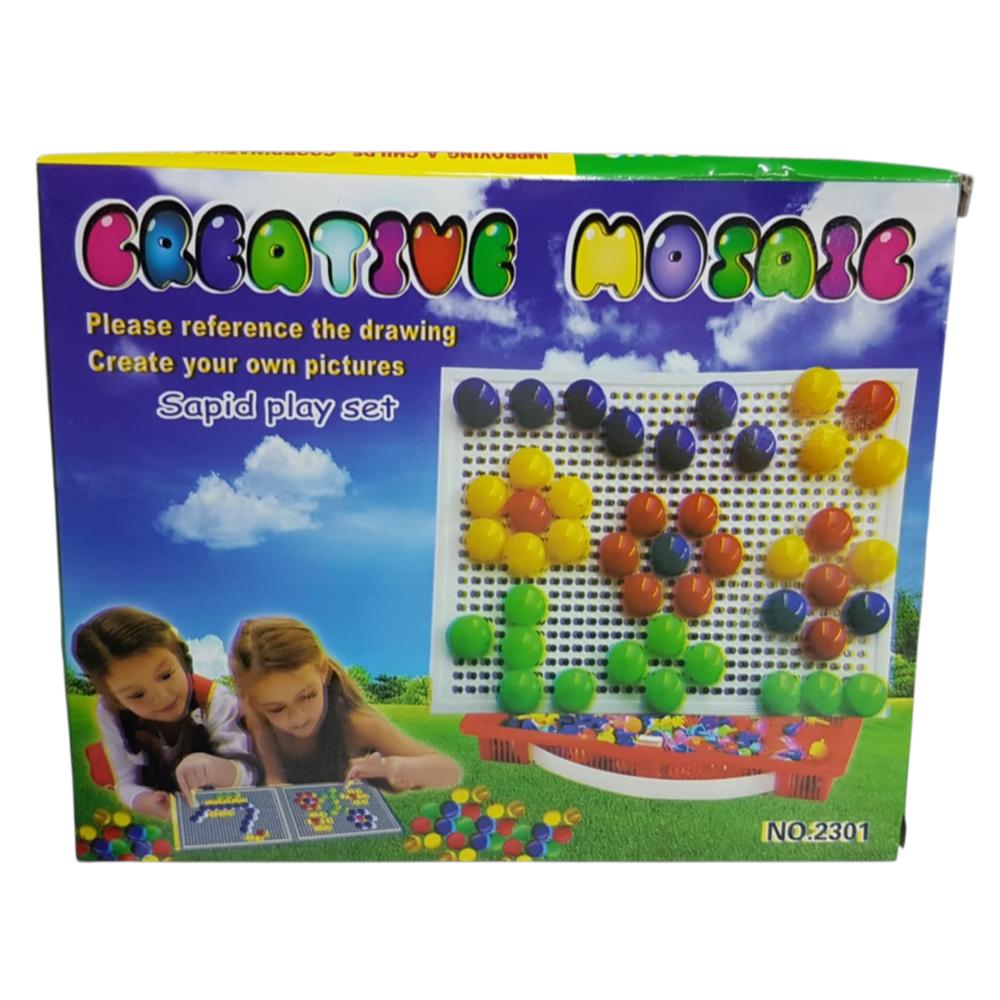 Joc creativ Mozaic cu pioneze colorate, 210 piese, 6 culori - eMAG.ro