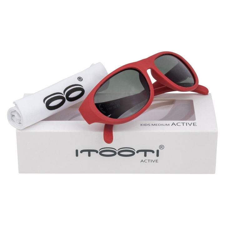 ITOOTI ACTIVE M gyermek napszemüveg, piros, UV szűrő #3 kategória, változatos méretek