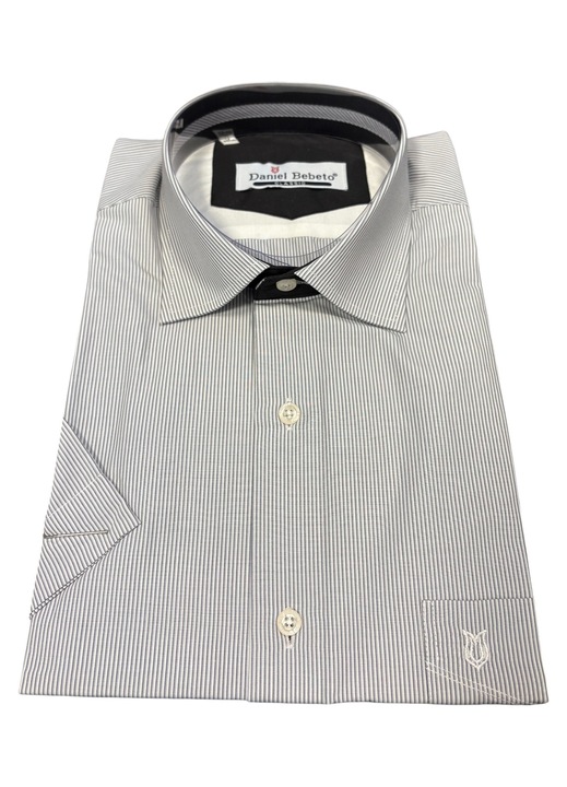 Férfi hosszú ujjú ing, finom csíkos, klasszikus, pamut-poliészter, M-es méret