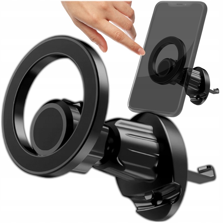 Suport Auto Magnetic pentru Telefon MagSafe, Fixare pe Grila de Ventilatie, Rotire 360°, Magnet Puternic, Prindere Stabila, Design Compact din Silicon, Ideal pentru Telefon Universal