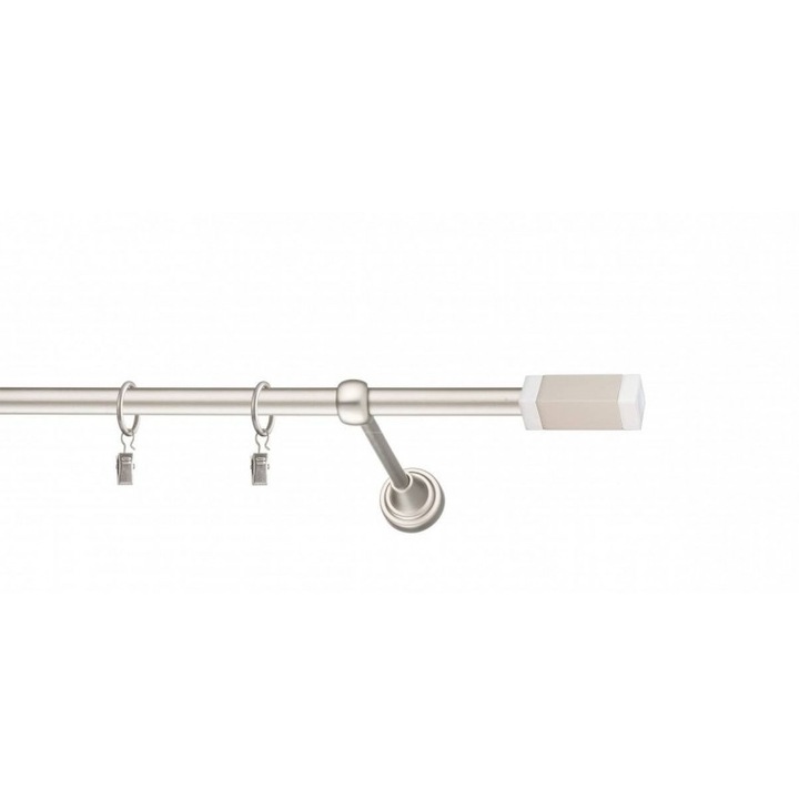 galerie metal 16 mm AMERIKA simpla, crom-mat, 200 cm, capete ORLANDO