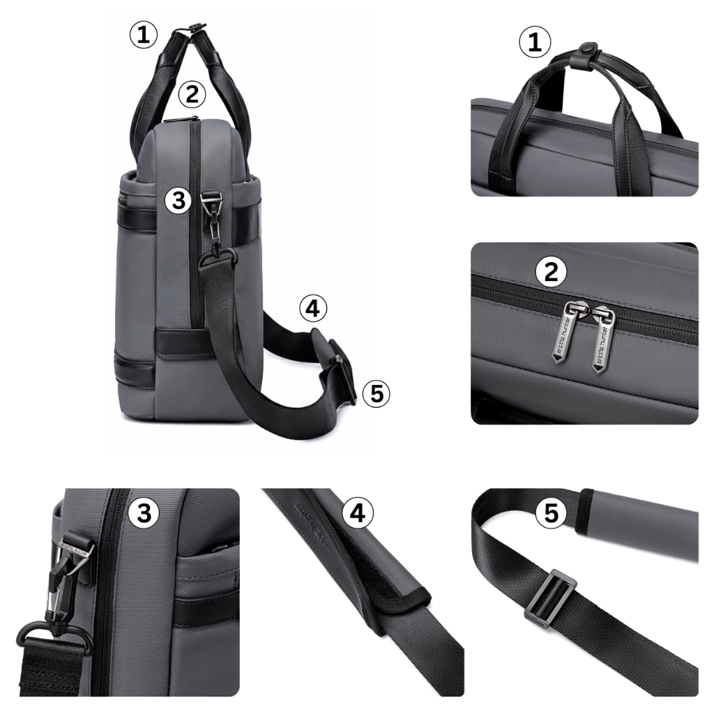 Geanta laptop Arctic Hunter GWB00888, 15,6", gri, 40x28x8cm, 9L
