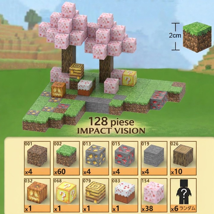 Set 128 Cuburi de Constructie Magnetice Impact Vision®, Spring Princess ...