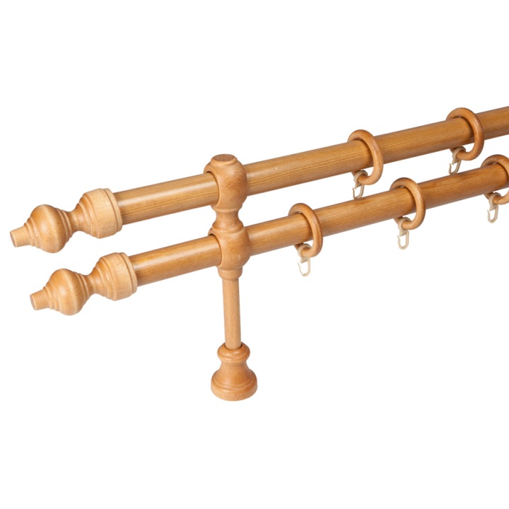 galerie lemn 28 mm FILIGRANO, dubla, stejar deschis, 160 cm