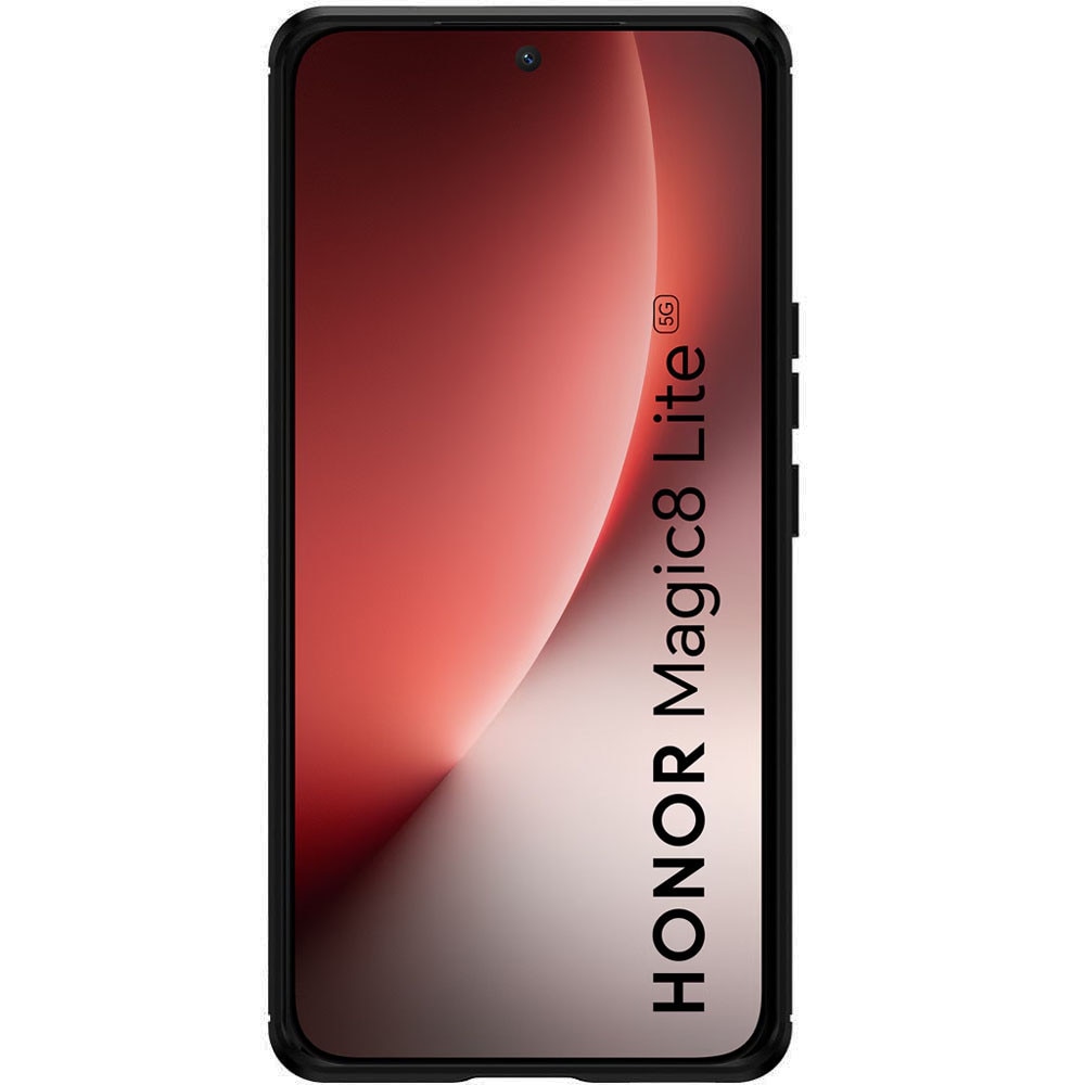 Husa de protectie pentru Honor Magic 8 Lite, Carbon Shield, Suprafata aderenta, Spate mat, Anti-amprenta, Finisaj tip fibra, Margini usor ridicate, Flexibila, Confortabila, Design premium, Antisoc, Slim fit, Negru