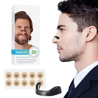 Expander magnetic pentru cavitatea nazala, 4 dimensiuni diferite de plasturi nazali, echipat cu cleste magnetic, aplicator si 60 de plasturi rotunzi magnetici pentru nas, produse anti sforait, negru