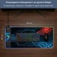 Подложка за мишка RGB с безжично зареждане 15W PRAXELL®, Геймърска подложка за мишка 900x300 мм, 17 режима на осветление, Тъч контрол, Неплъзгаща се основа, Включен органайзер за кабели