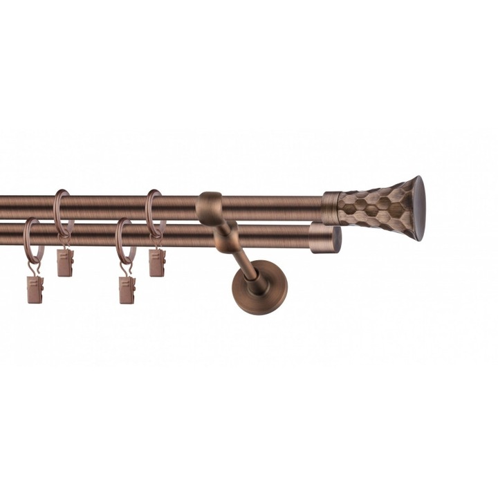 galerie metal 19 mm MALDIVE dubla, cupru, 200 cm, capete MARADHOO