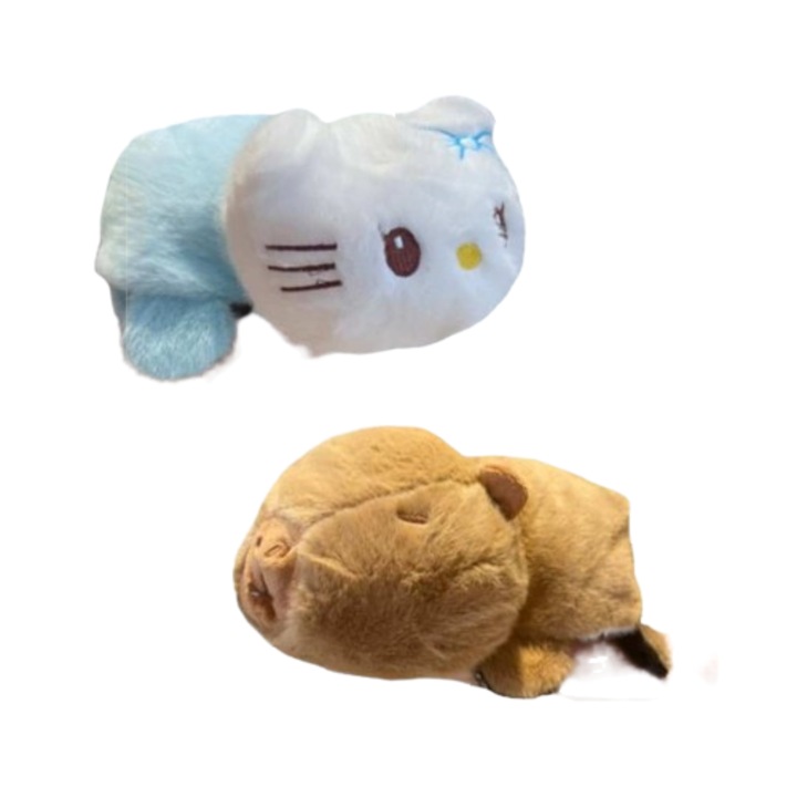 Jucarie Hello Kitty Capybara, Rolling, Plush, 20 cm