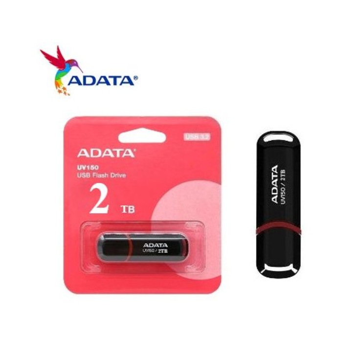 USB памет, 2TB, USB 3.2, Черна, 55x19.5x10.2mm, Adata