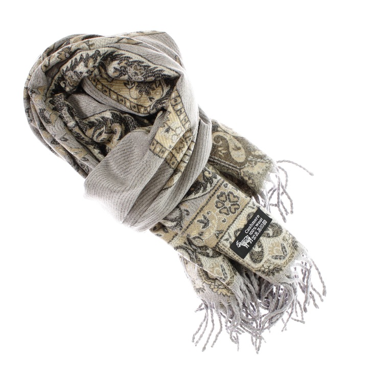 Esarfa de dama, din lana, Buticcochet, cu model stilizat, 65x190 cm, Multicolor - ES3250