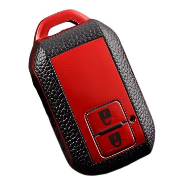 Husă cheie auto, VTH, 2 butoane silicon TPU roșu negru