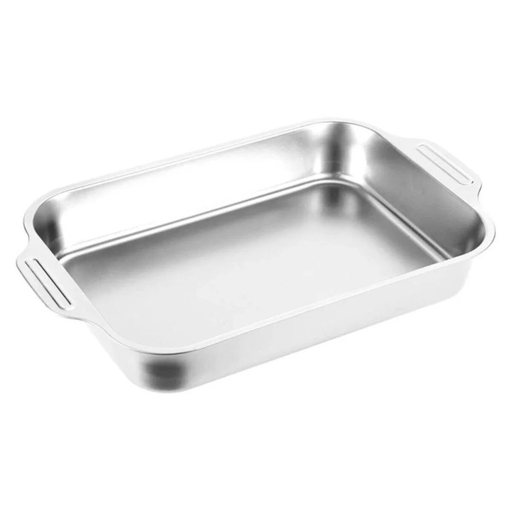 Tava din otel inoxidabil pentru gatit– versatila si durabila, 45.5 x 27 x 5.8 cm