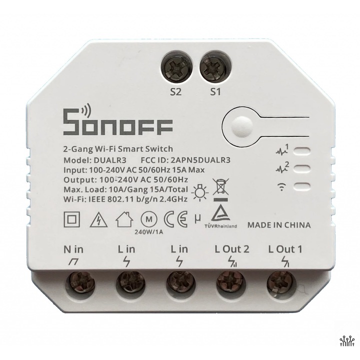 Releu Smart Wireless, Sonoff, Dual R3, Control vocal, Programabil