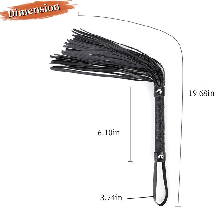 Bici din piele negru 45cm reglabil pentru jocuri BDSM