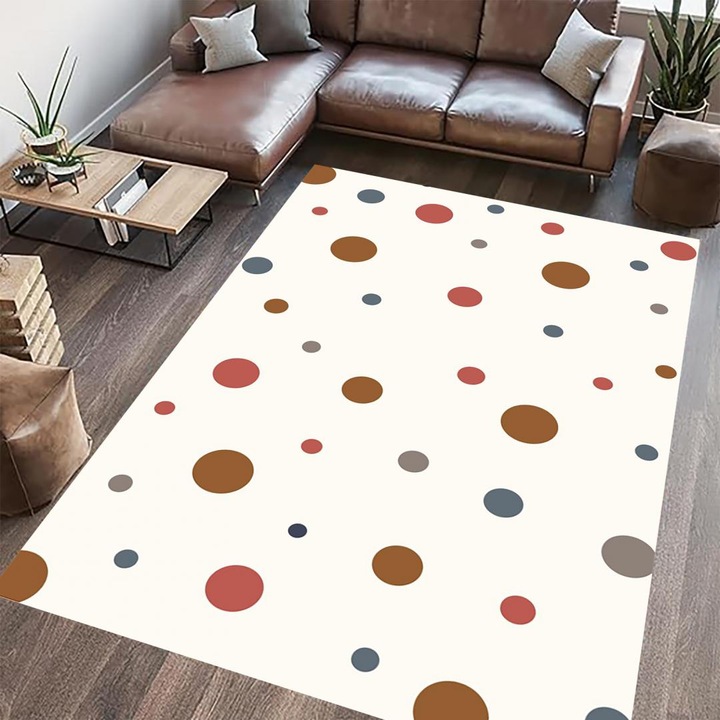 Covor printat, BUBBLE 160x230 cm, lavabil cu spate antialunecare, inaltime