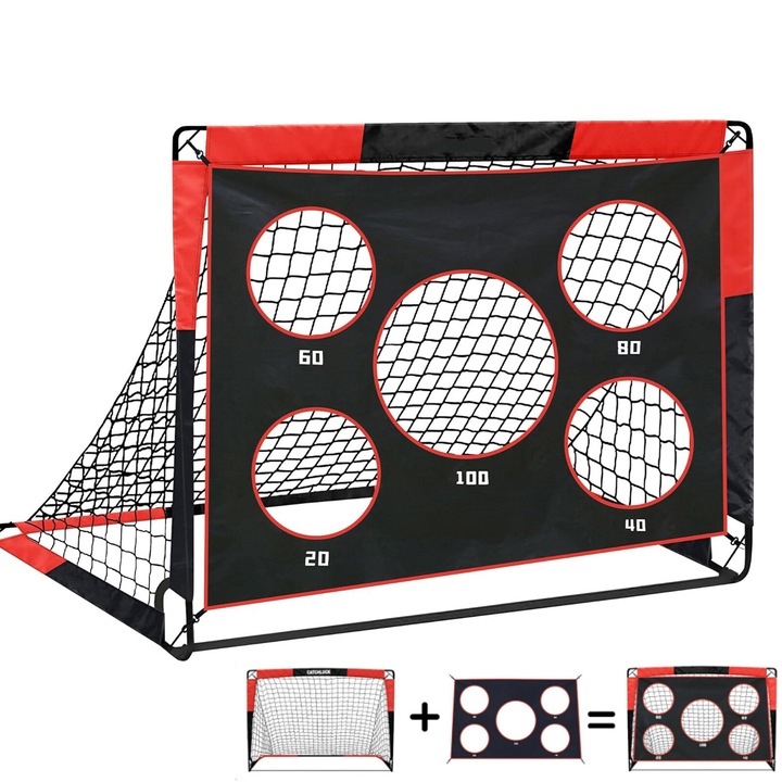 Poarta de fotbal copii Bedee 1.2m rosu/negru