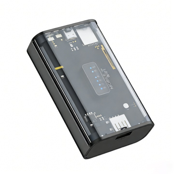 Безжичен 4G LTE рутер AjieQaQ, 150Mbps, 5200mAh батерия, преносим, поддържа 10 потребителя, черен