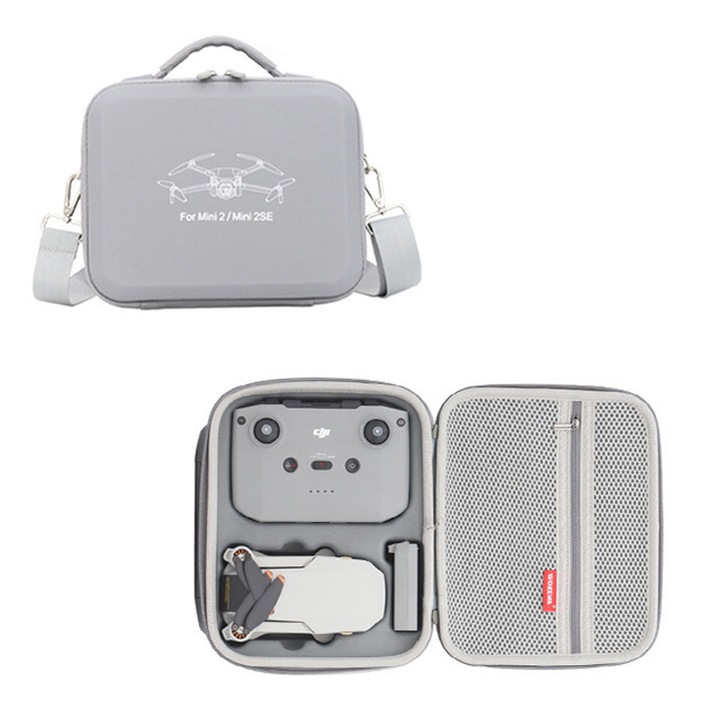 ZOUN táska DJI Mini 2 drónhoz, víz- és ütésálló, szürke, 24x9x19.5 cm