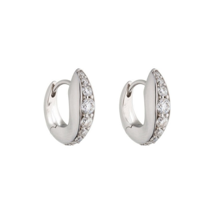 Cercei de dama din argint S925 cu moissanite, design elegant si sofisticat, cercei geometrici de dama, argint, 8mm