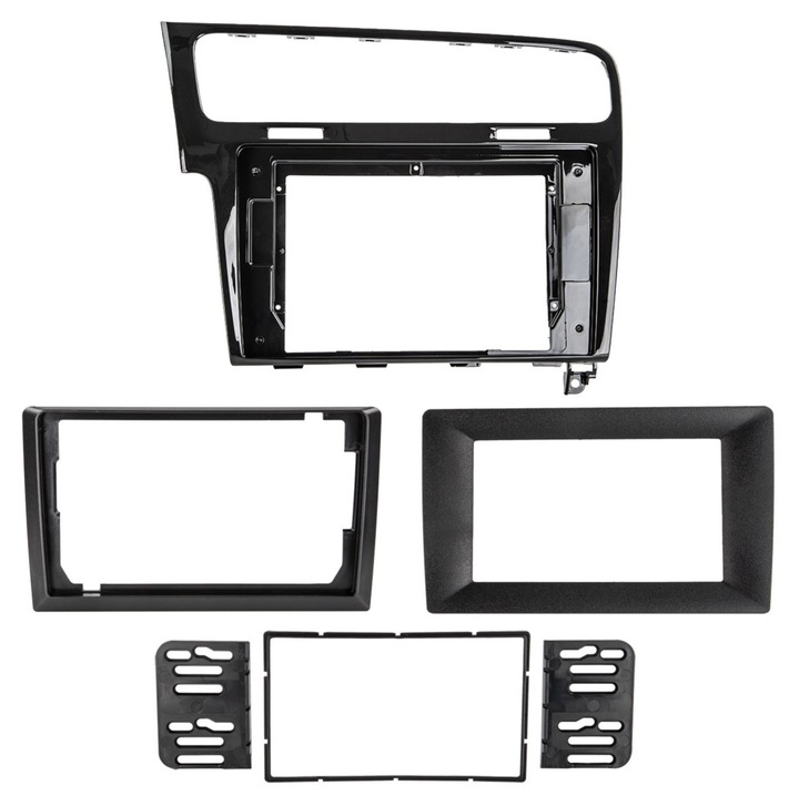 ACV rádiókeret 7/9/10 hüvelykes VW Golf VII 2012-2020-hoz, zongoralakk fekete