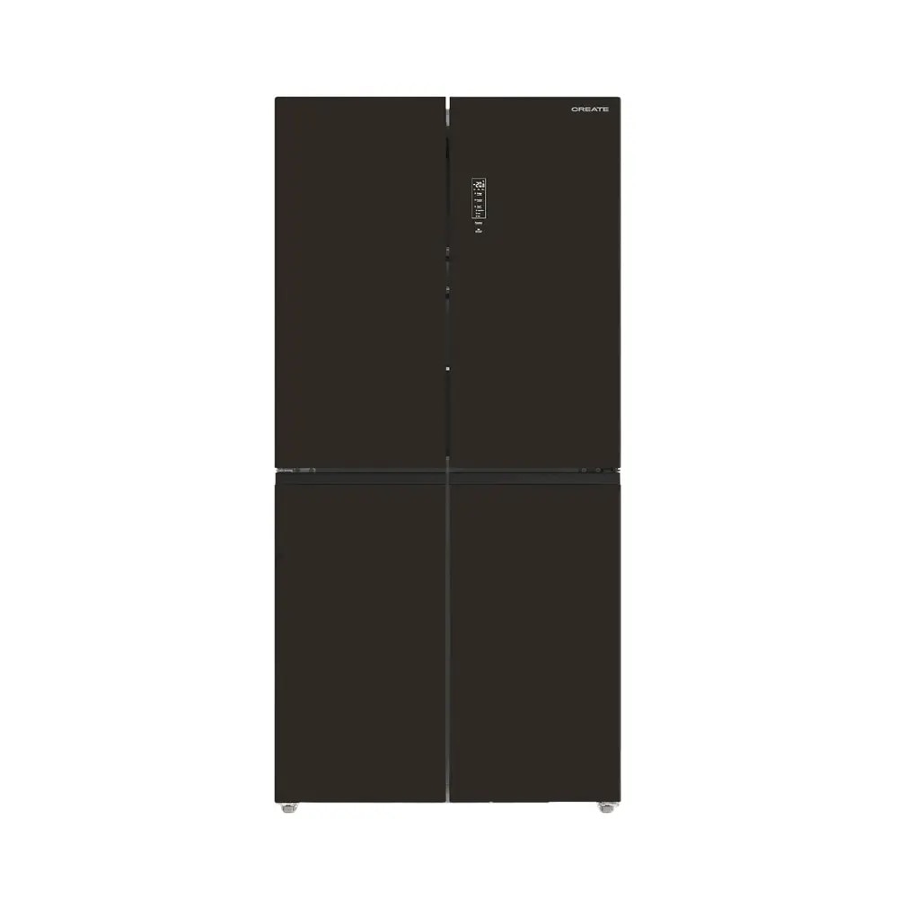 Frigider side by side No Frost CREATE, Studio, 503 litri, H 177 cm, congelator 186 litri, Tehnologie Inverter, temperatura reglabila, 3 rafturi din sticla, 6 compartimente pe usa, sistem Care, functie Multi Air Flow, finisaj sticla mata, negru