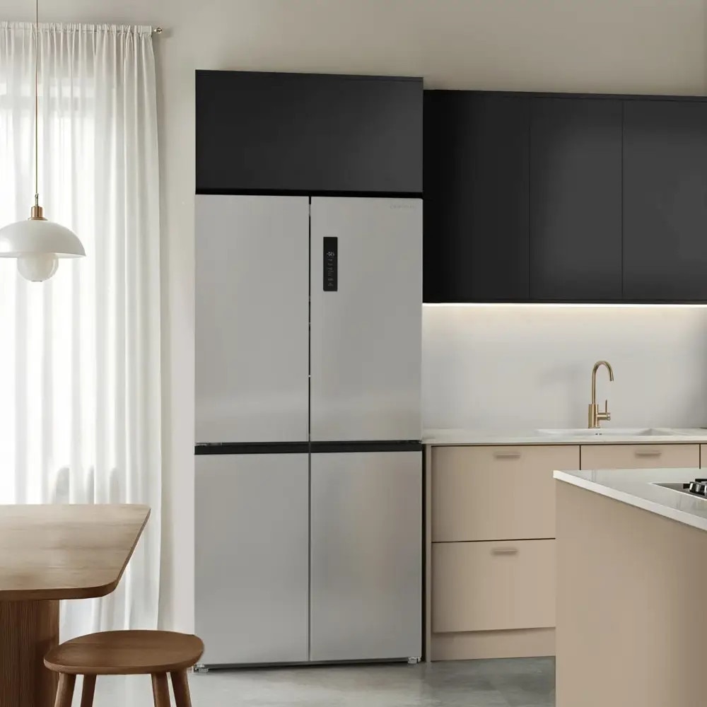 Frigider side by side No Frost CREATE, Studio, 503 litri, H 177 cm, congelator 186 litri, Tehnologie Inverter, temperatura reglabila, 3 rafturi din sticla, 6 compartimente pe usa, sistem Care, functie Multi Air Flow, inox